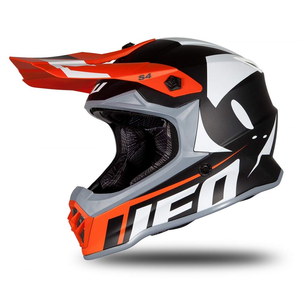 UFO Boy Kinder Motocross Helm orange schwarz matt