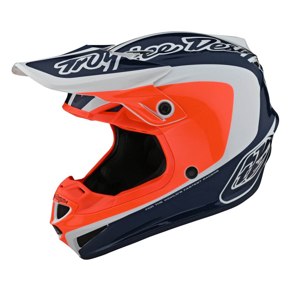 TROY LEE DESIGNS SE4 Polyacrylite Motocross Helm Corsa blau orange
