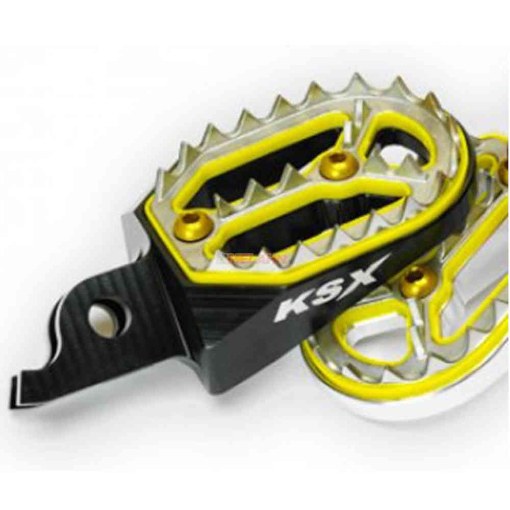 KSX ASF-207 Factory Line Fußrasten passend für Suzuki RM 250 ab 2010 schwarz gelb