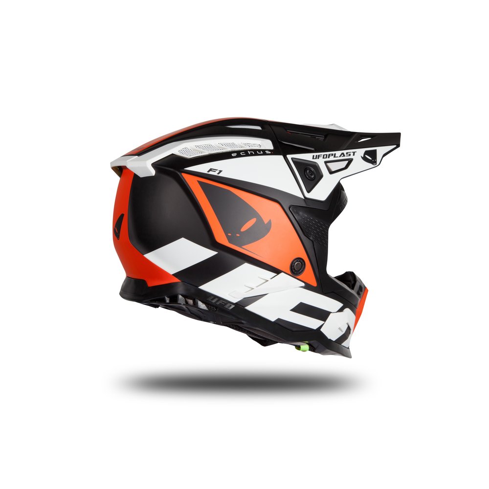 UFO Echus Motocross Helm schwarz orange weiss matt