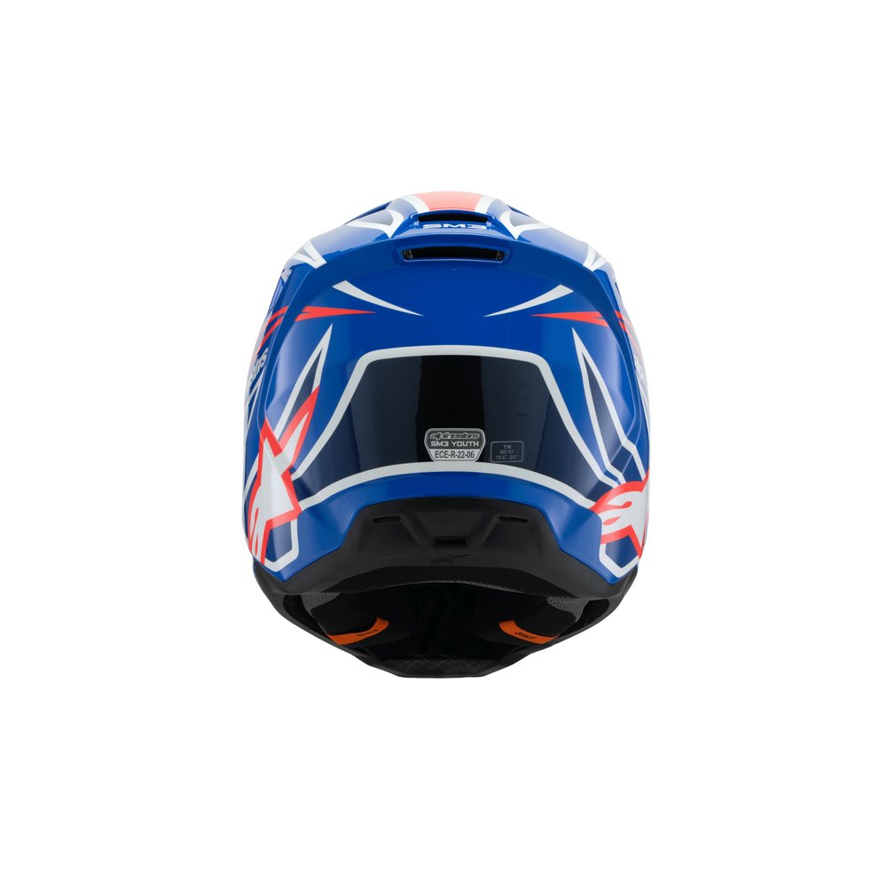 ALPINESTARS Supertech M3 Solid Youth Monster Kinder Motocross Helm blau rot weiss ALPINESTARS Supertech M3 Solid Youth Monster Kinder Motocross Helm blau rot weiss