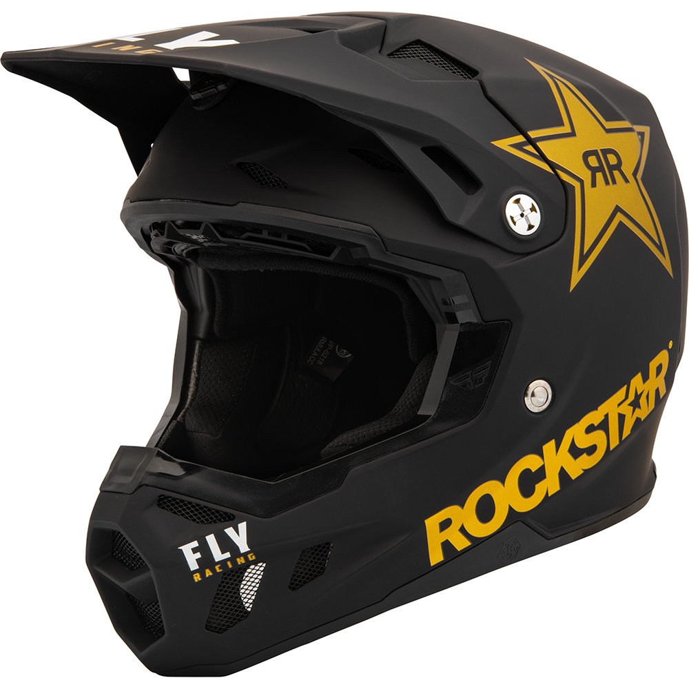 FLY Formula CC Rockstar Motocross Helm matt schwarz gold