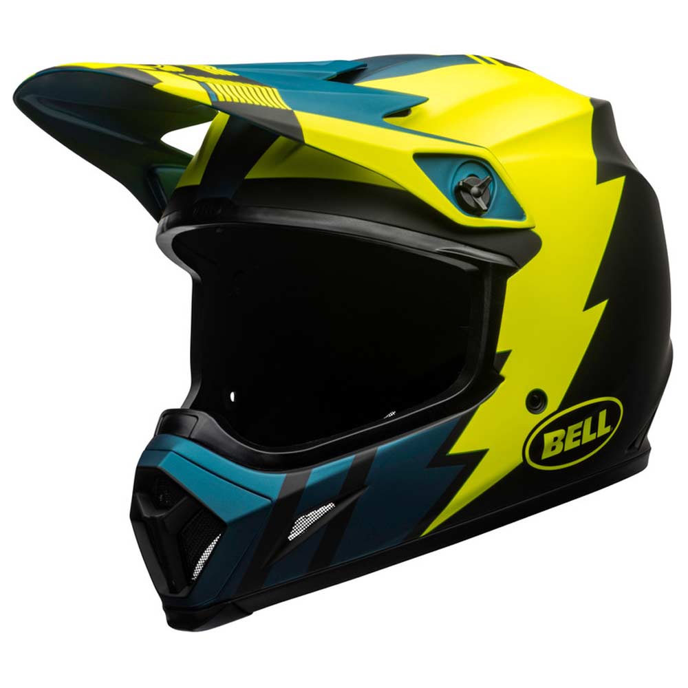 BELL MX-9 Strike Motocross Helm matt blau gelb