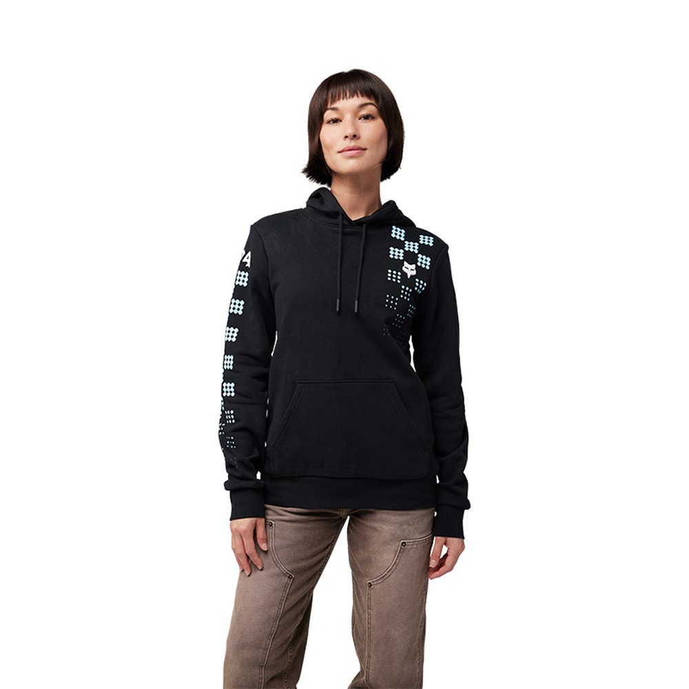 FOX W CHECK IT FLEECE PO Hoodie Kapuzen Pullover Black