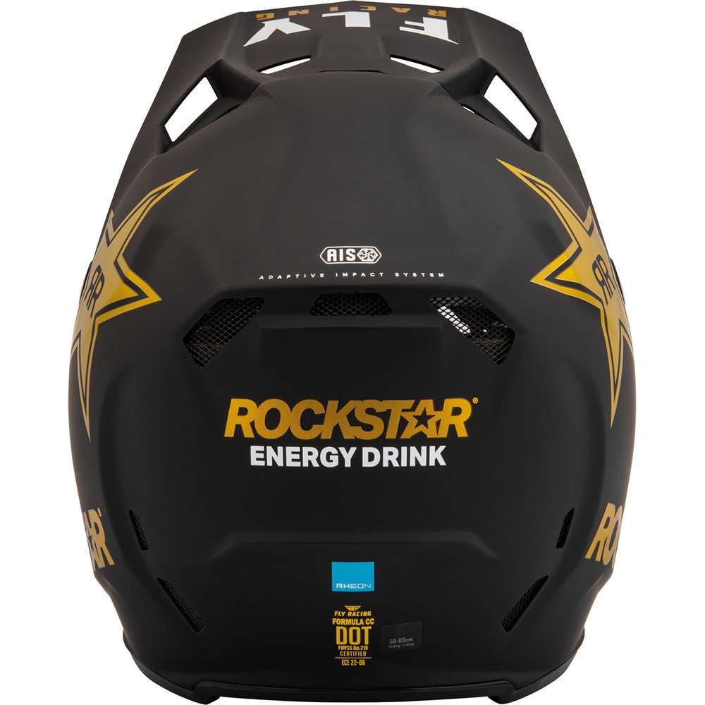 FLY Formula CC Rockstar Motocross Helm matt schwarz gold FLY Formula CC Rockstar Motocross Helm matt schwarz gold