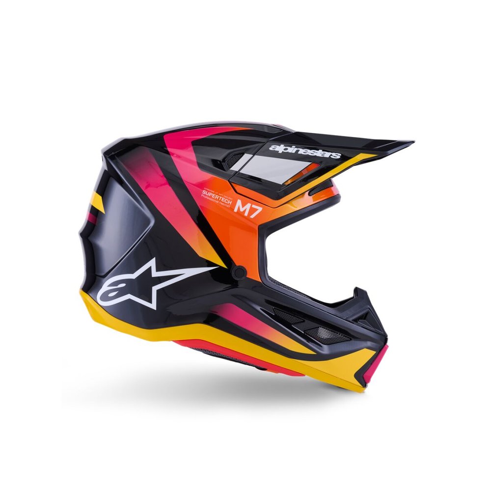 ALPINESTARS Supertech M7 Rise Motocross Helm schwarz/gelb/pink