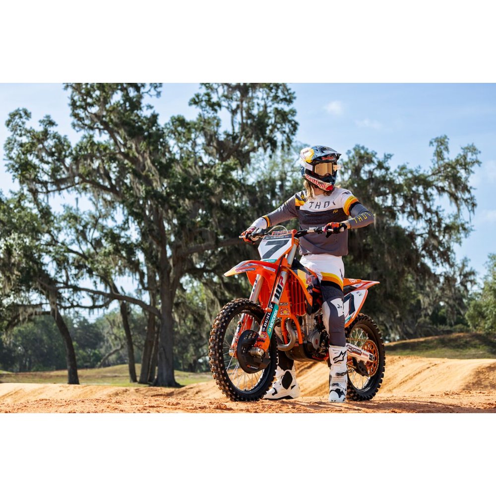 THOR Sportmode League Motocross Hose grau/gelb/weiss/orange