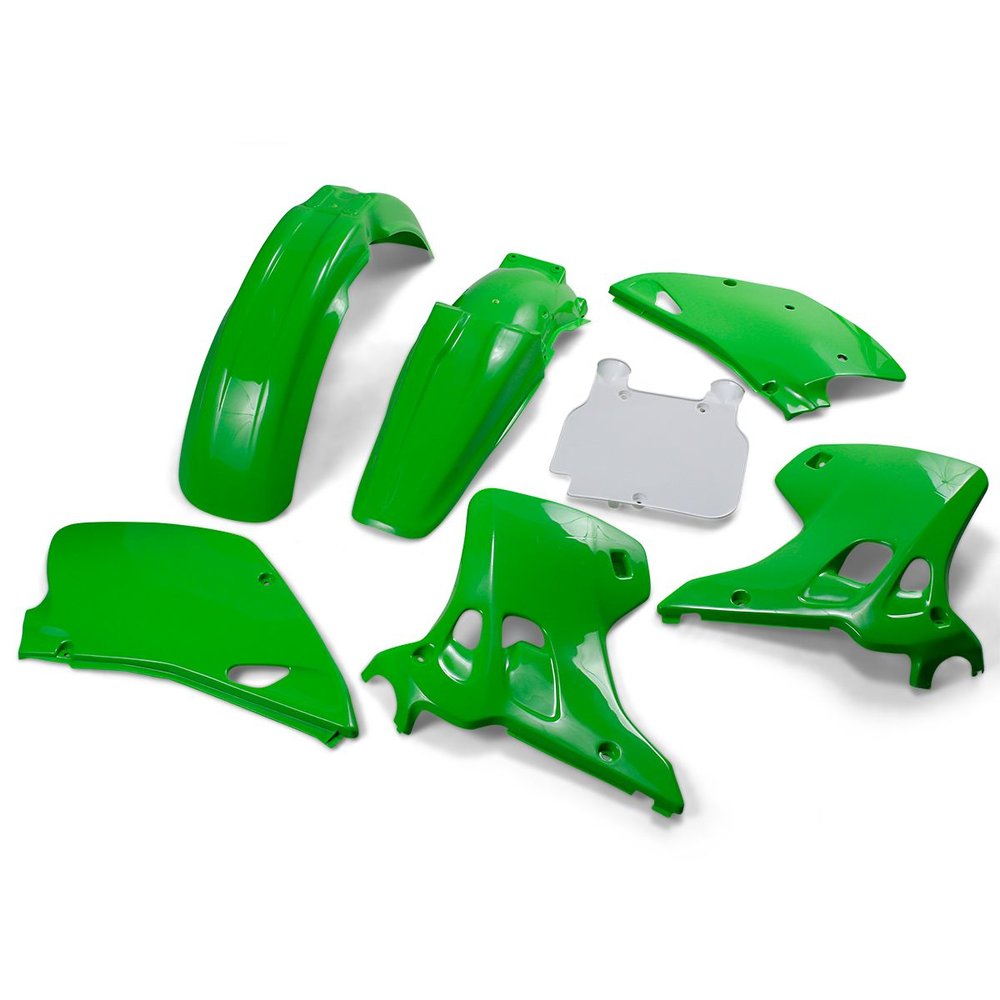 UFO Komplettes Karosserie-Kit Plastikteile Kawasaki KX125/250 92 OEM Farbe UFO Komplettes Karosserie-Kit Plastikteile Kawasaki KX125/250 92 OEM Farbe