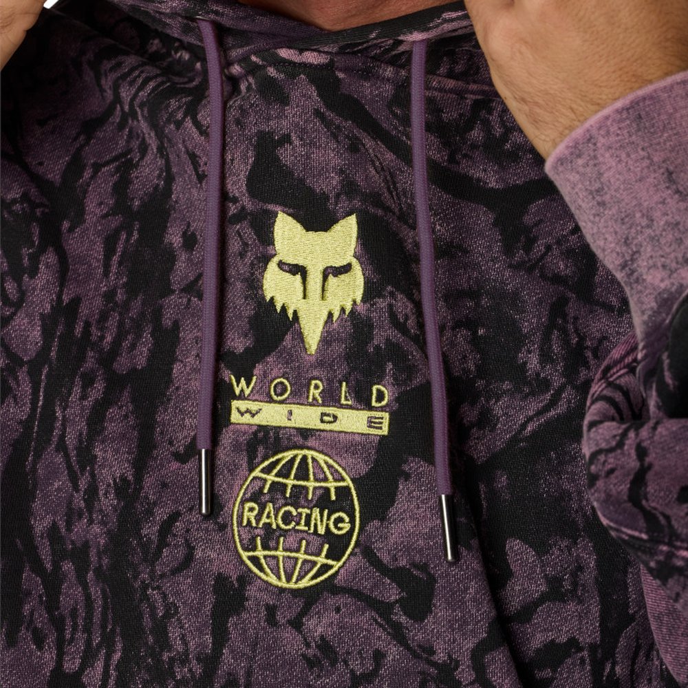 FOX IMAGE PRINT Fleece PO Hoodie Kapuzen Pullover Plum Perfect
