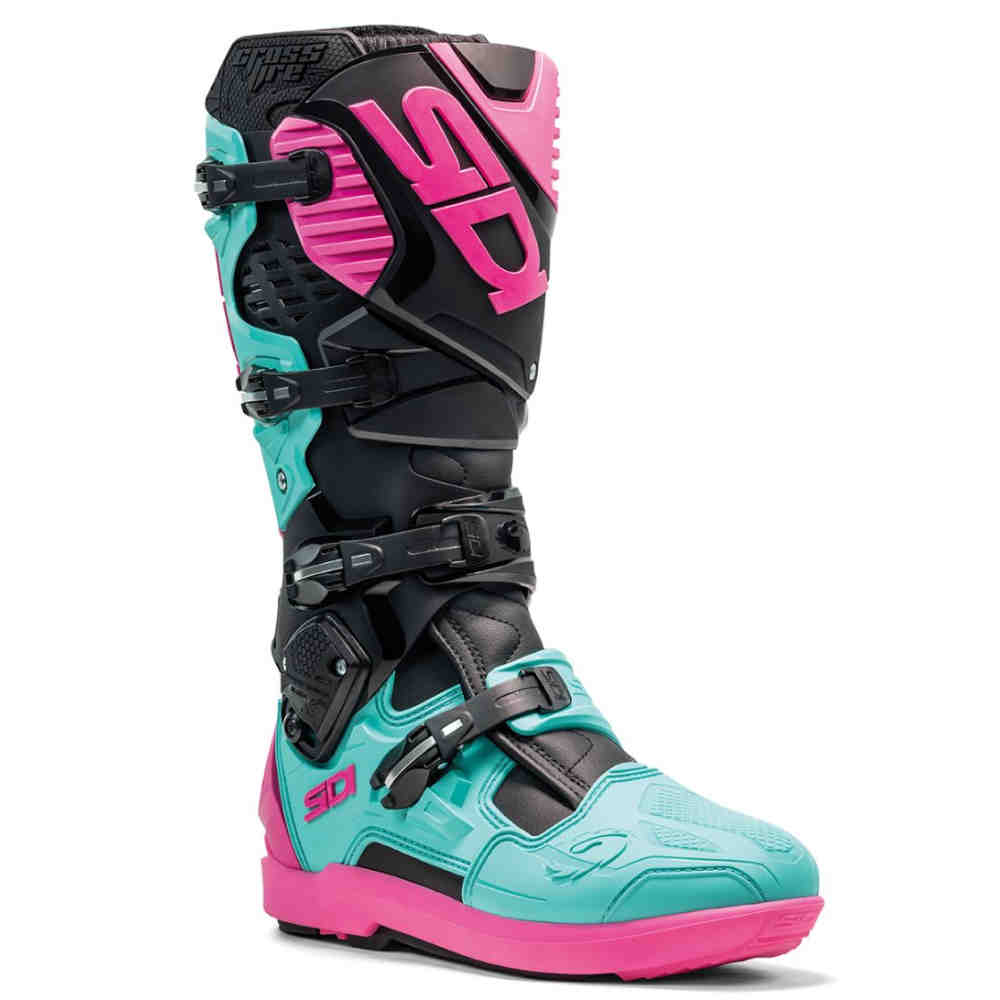 SIDI Crossfire 3 SRS Motocross Stiefel schwarz mint pink SIDI Crossfire 3 SRS Motocross Stiefel schwarz mint pink