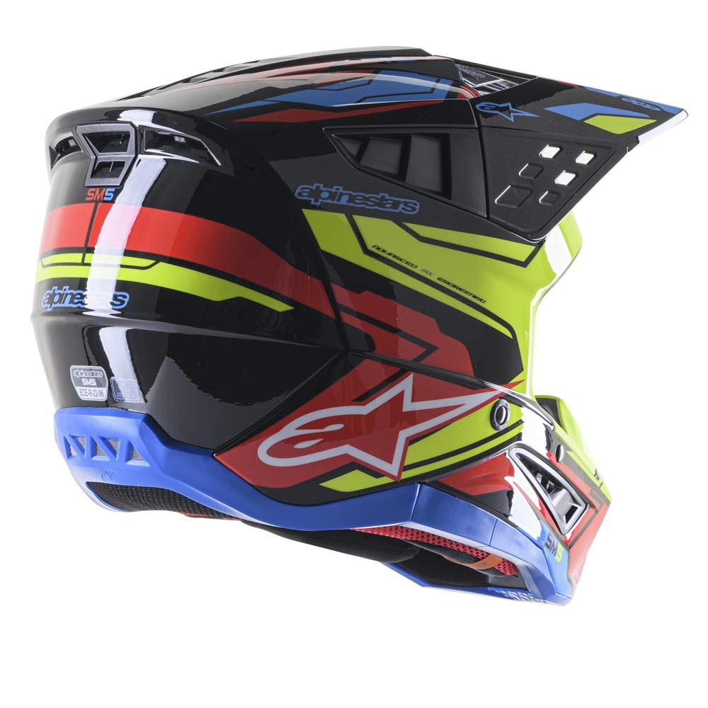 ALPINESTARS Supertech M5 Action 2 Motocross Helm schwarz gelb rot