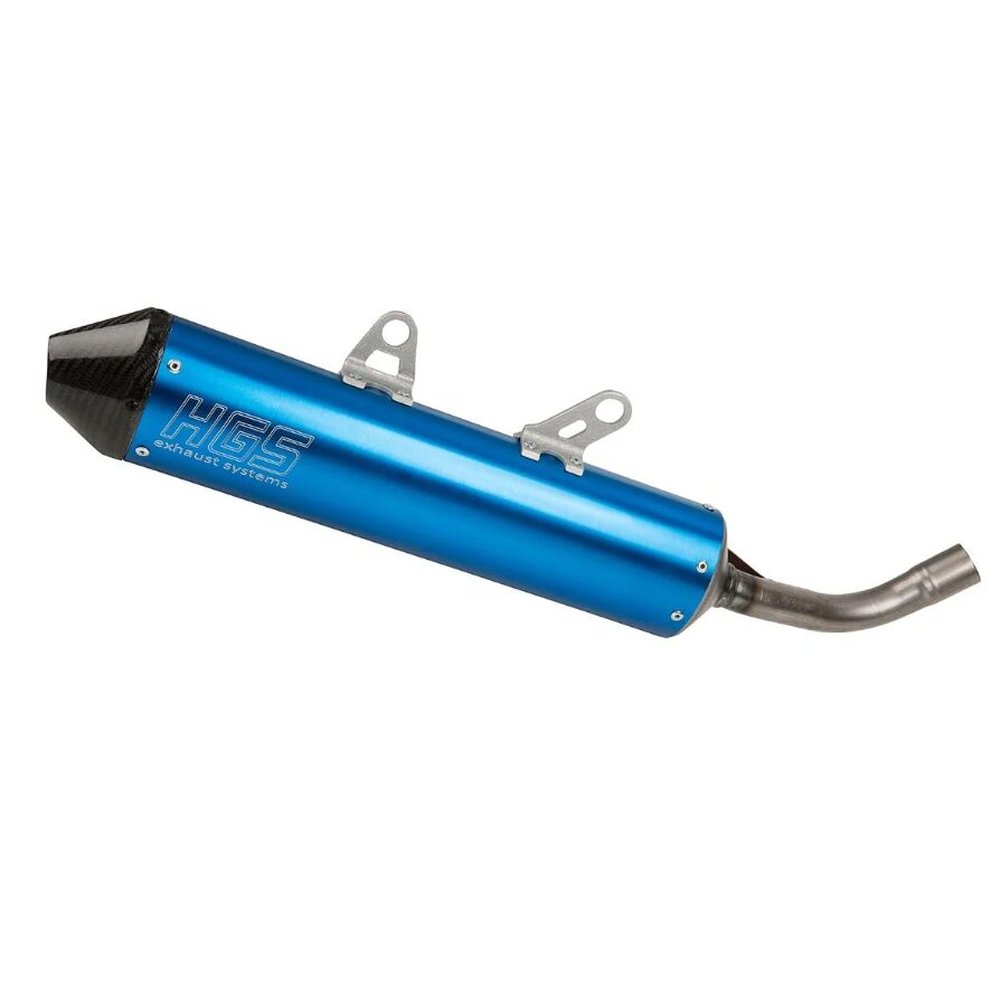 HGS YT-102-SCB Slip-On Endschalldämpfer YZ 125 02-25 blau / Carbon Endkappe passend für Yahama YZ 125 02-25 blau/