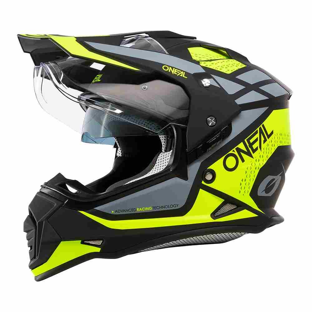 ONEAL Sierra R Enduro Motorrad Helm neon gelb schwarz grau