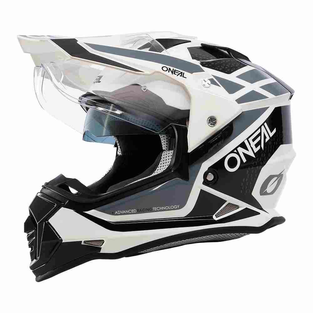 ONEAL Sierra R Enduro Motorrad Helm weiss schwarz grau