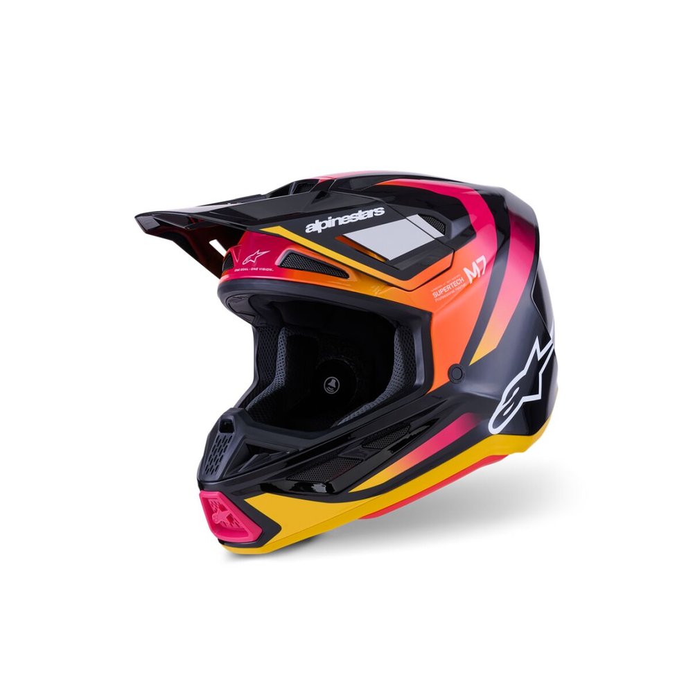 ALPINESTARS Supertech M7 Rise Motocross Helm schwarz/gelb/pink