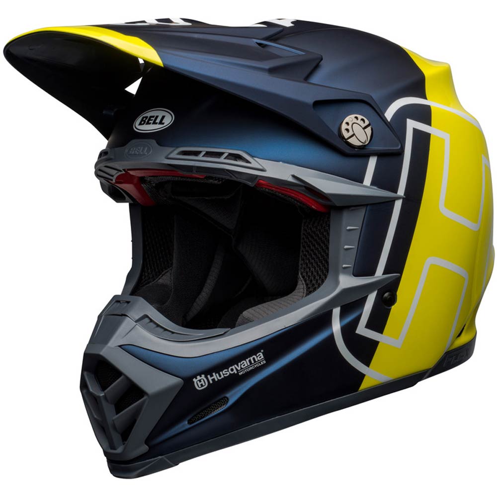 BELL Moto-9 Flex Husqvarna Gotland Motocross Helm blau gelb