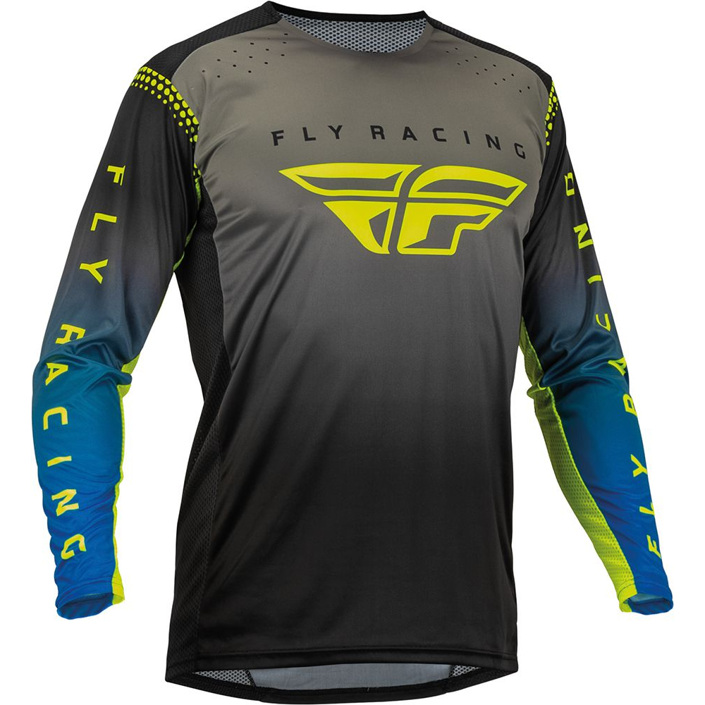 FLY Lite MX MTB Jersey grau blau gelb