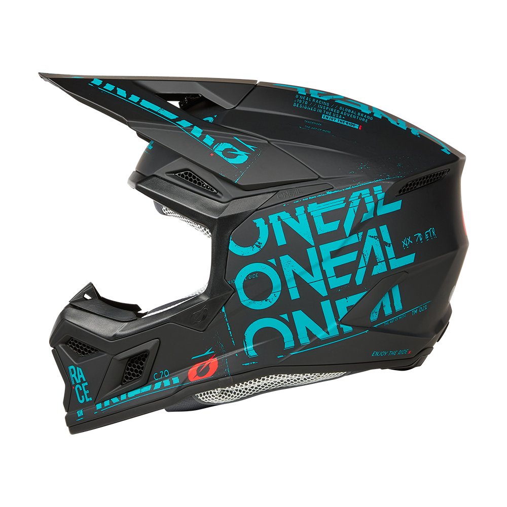 ONEAL 3SRS Motocross Helm Static schwarz teal ONEAL 3SRS Motocross Helm Static schwarz teal