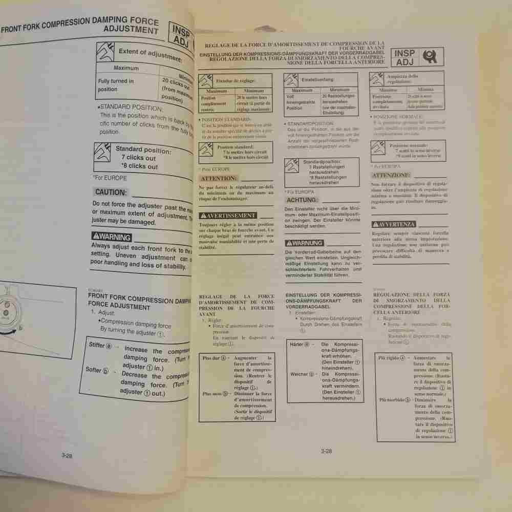 YAMAHA YZ 250 (W)/W1 2007 1P8-28199-32 Motorrad-Handbuch gebraucht