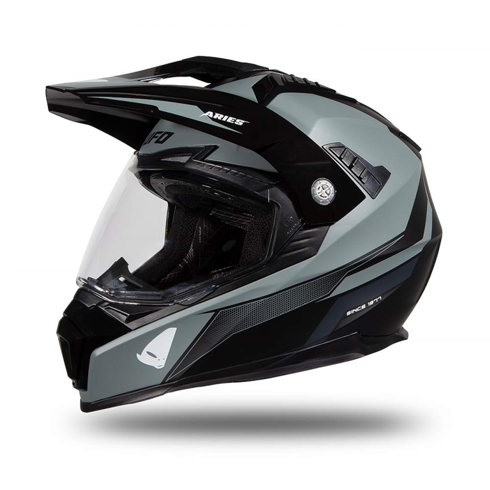 UFO Aries Adventure Helm schwarz grau matt UFO Aries Adventure Helm schwarz grau matt