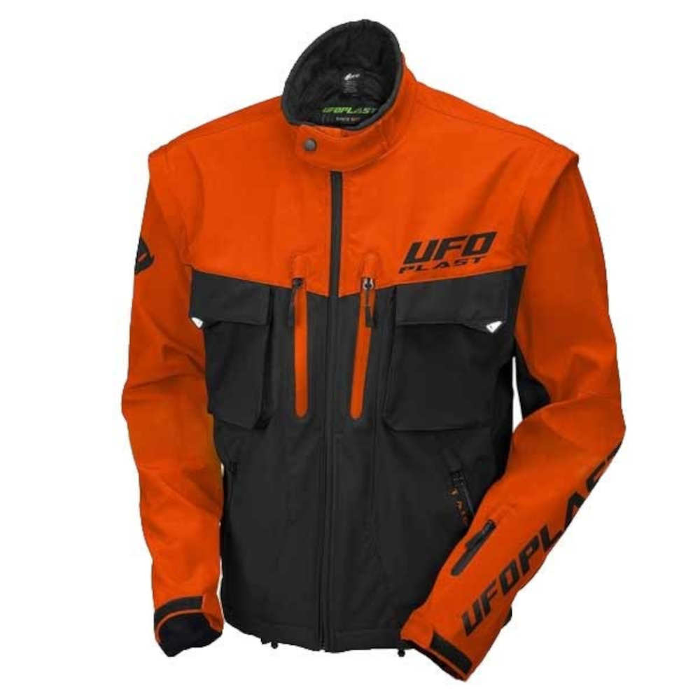 UFO Taiga Enduro Jacke mit abnehmbaren Ärmeln schwarz orange