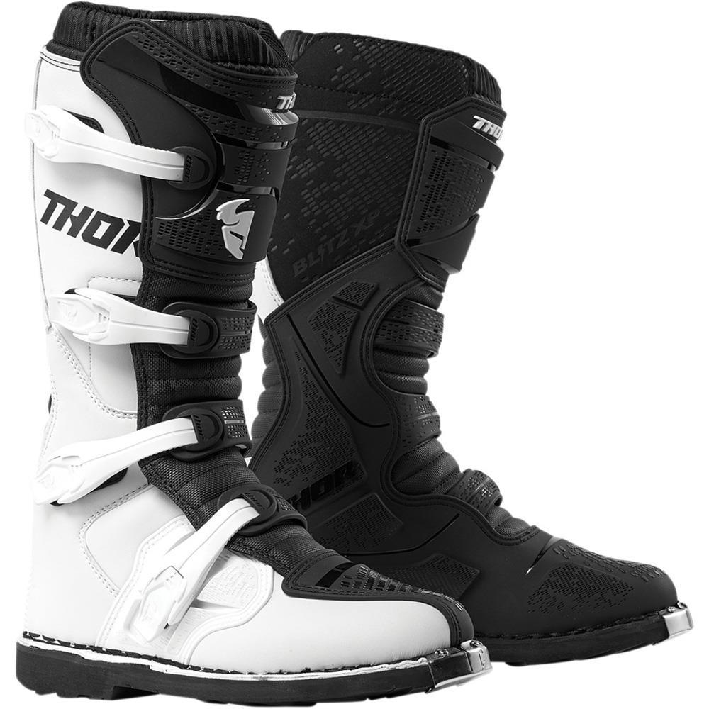 THOR Blitz XP Youth Kinder Motocross Stiefel weiss schwarz