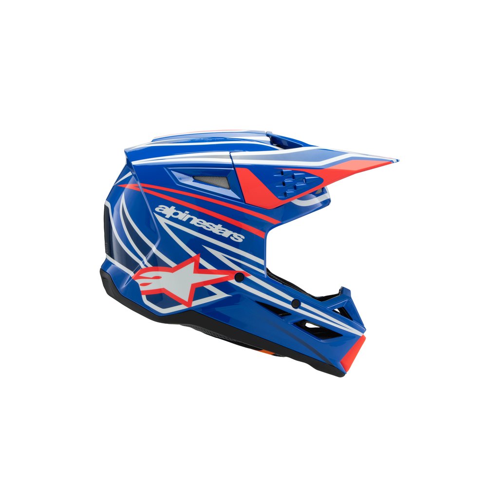 ALPINESTARS Supertech M3 Solid Youth Monster Kinder Motocross Helm blau rot weiss ALPINESTARS Supertech M3 Solid Youth Monster Kinder Motocross Helm blau rot weiss