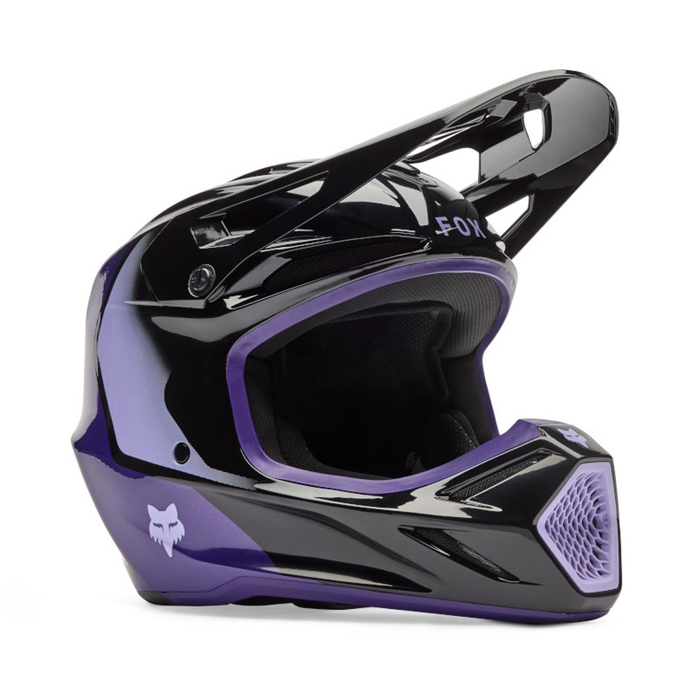 FOX YOUTH V3 SPIRE HELMET Motocross Helm für Kinder Schwarz/Purple