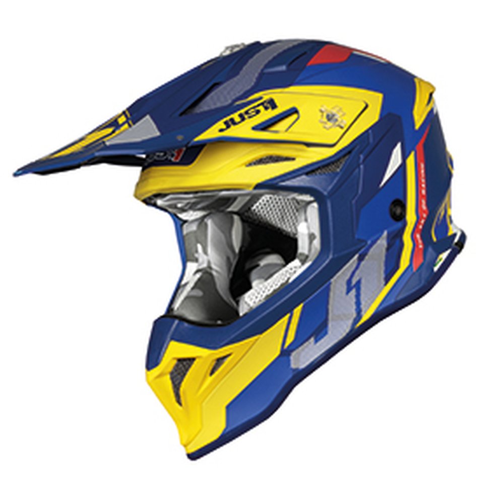 JUST1 J39 Reactor Motocross Helm gelb blau