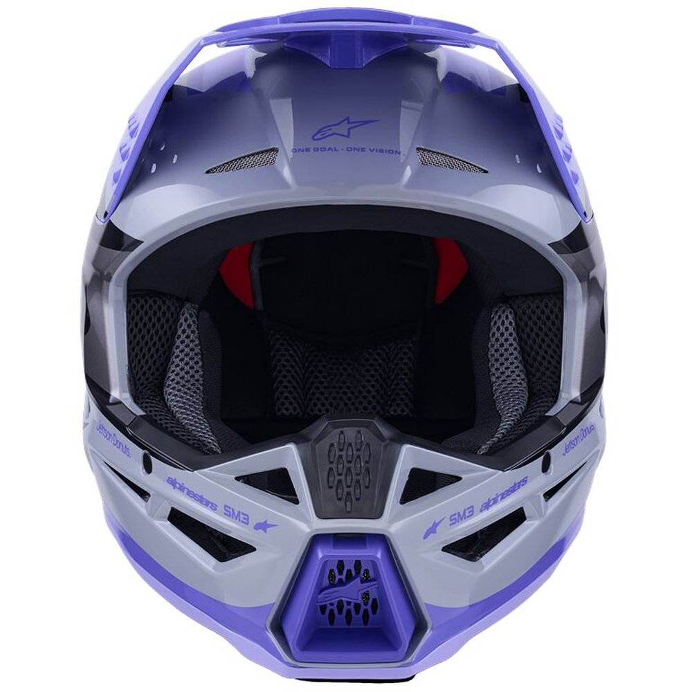 ALPINESTARS Supertech M3 Youth Kinder Motocross Helm Jettson grau/lila/schwarz gelb