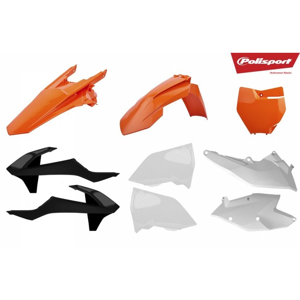 POLISPORT Komplettes Karosserie-Verkleidungs-Kit passend für KTM EXC F 17-19 OEM 18 orange