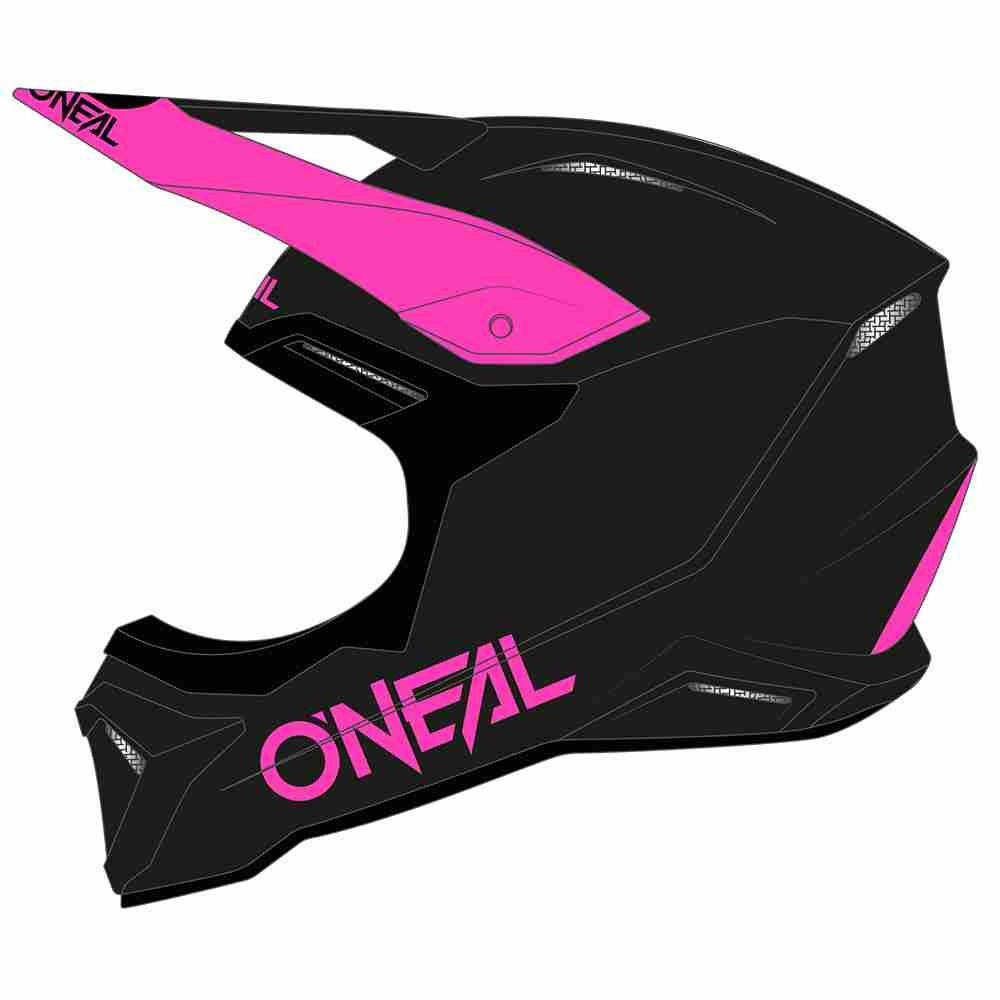 ONEAL 1SRS Youth Solid Kinder Motocross Helm schwarz pink