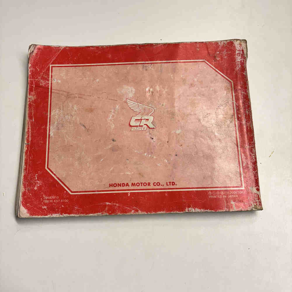 HONDA CR 250 R 1988 36KS7810 00X36-KS7-8100 Motorrad-Handbuch gebraucht