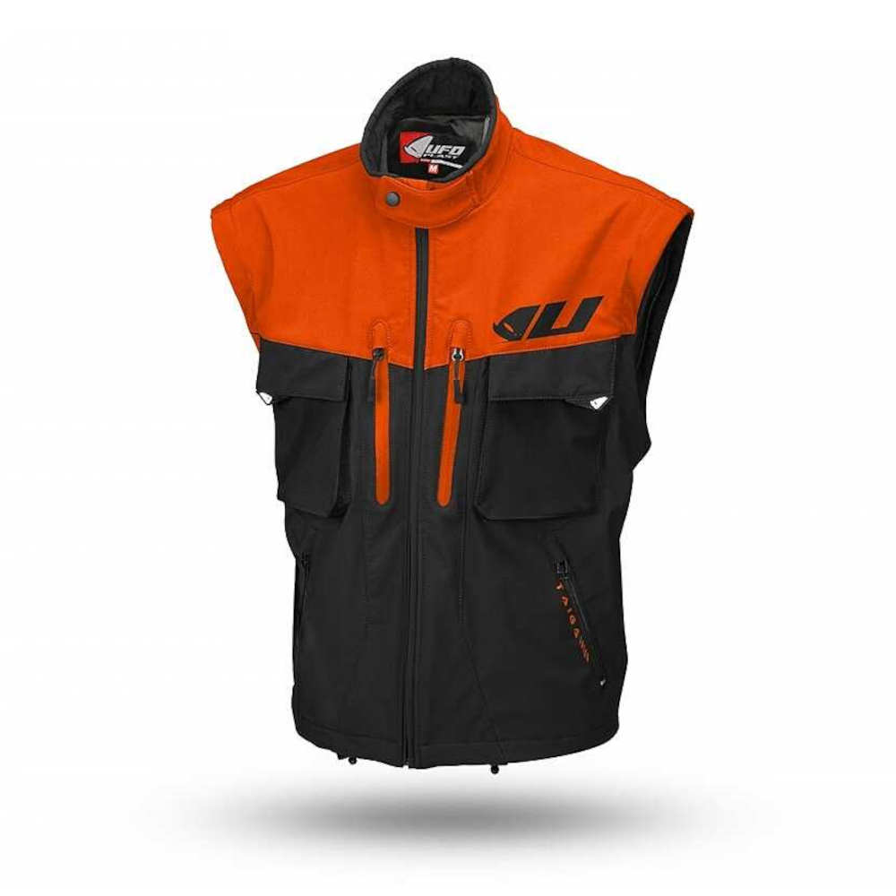 UFO Taiga Enduro Jacke mit abnehmbaren Ärmeln schwarz orange