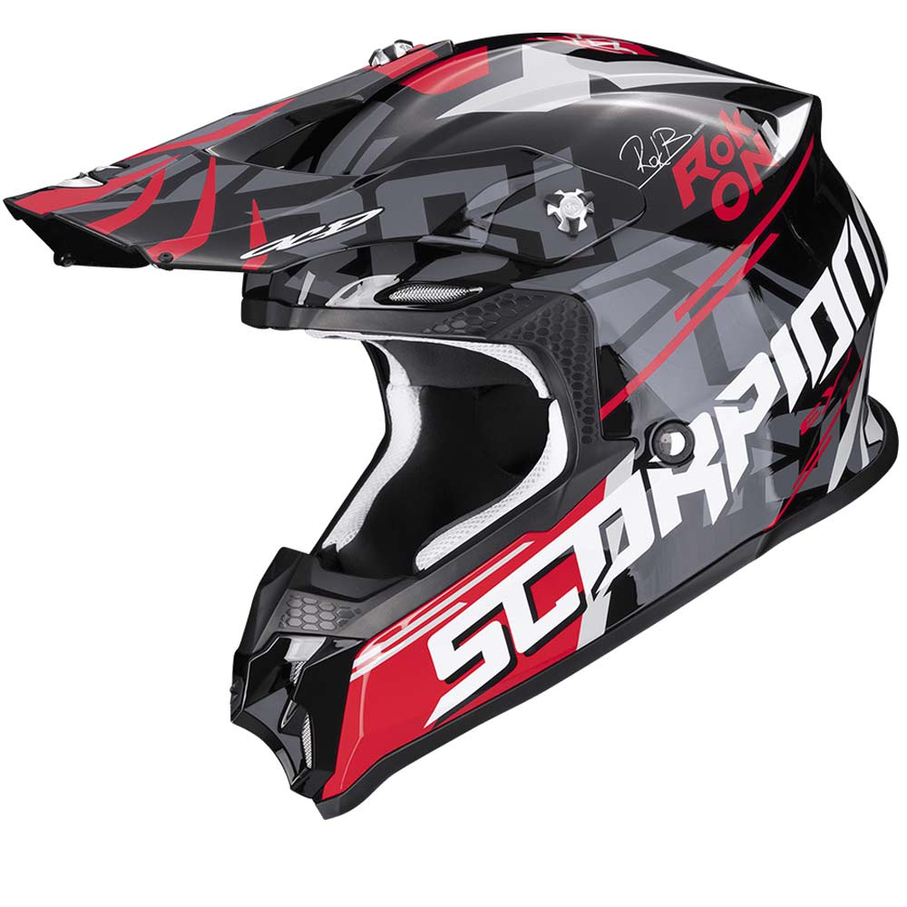 SCORPION VX-16 Evo Air Rok Motocross Helm schwarz rot
