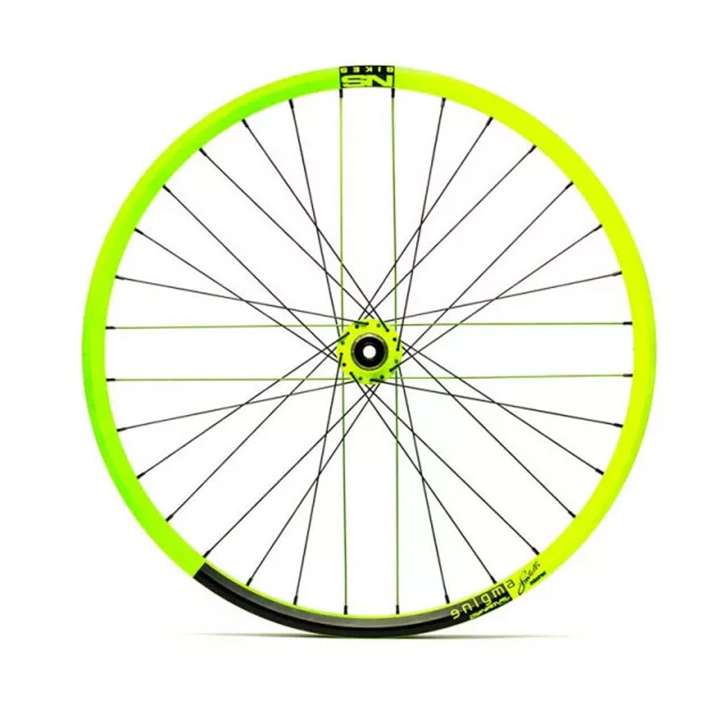 NS BIKES AR Enigma Dynamal 27.5" Hinterrad Laufrad mit Kasette 150/157x12 lemon lime gelb