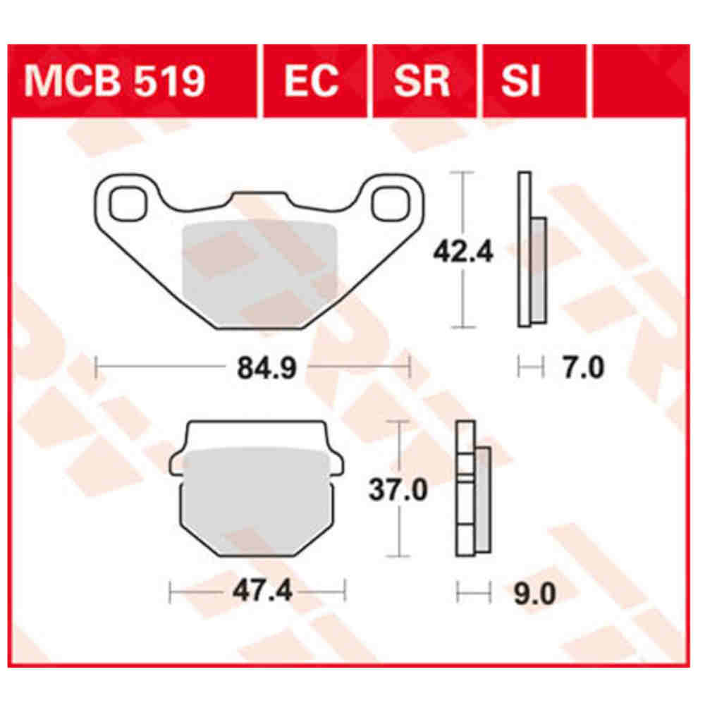 TRW MCB519EC Bremsbelag-Satz Organic Base