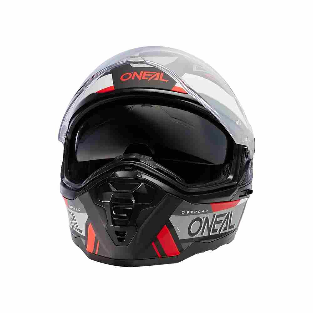 ONEAL D-SRS Square Enduro Motorrad Helm schwarz grau rot