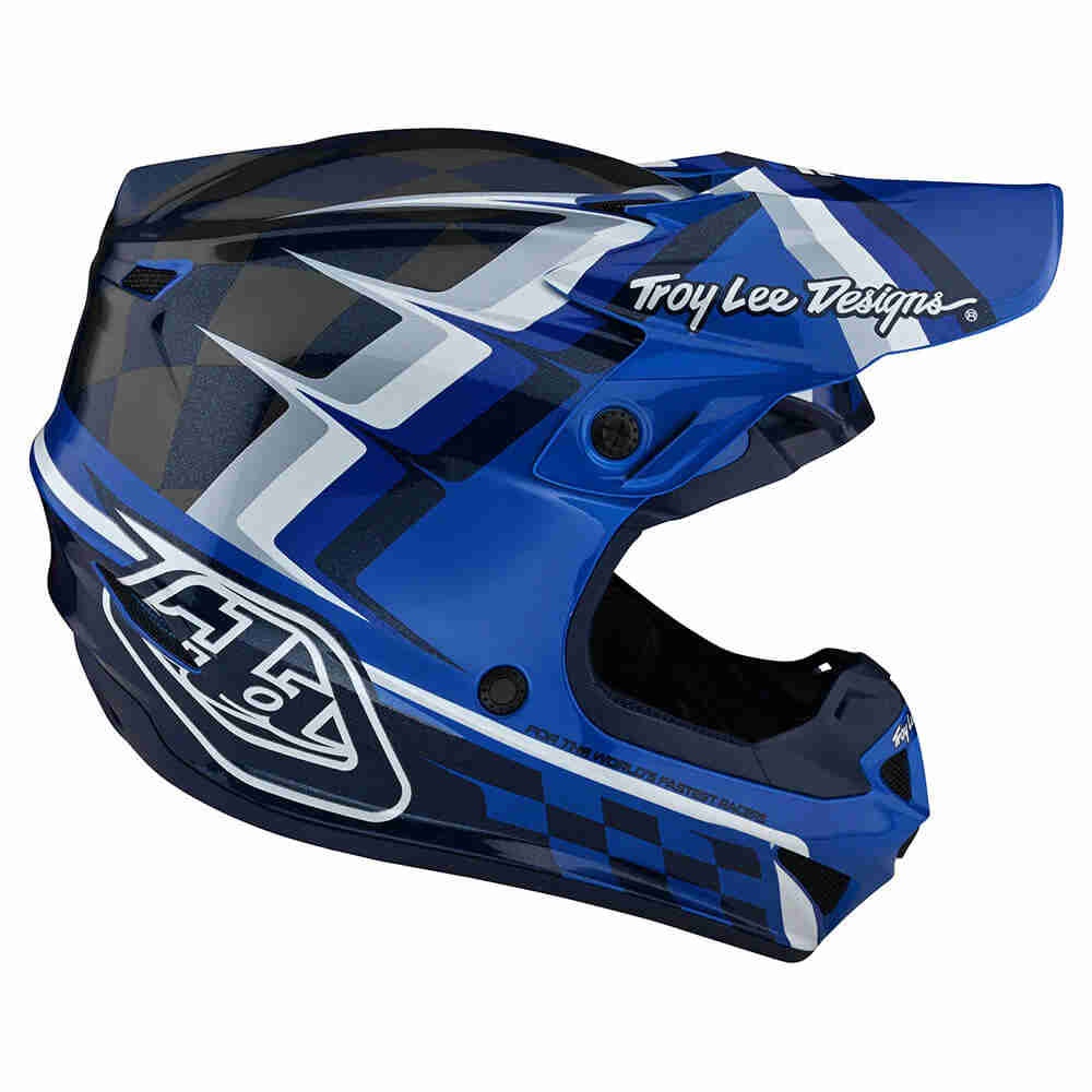 TROY LEE DESIGNS SE4 Polyacrylite MIPS Warped Kinder Motocross Helm blau