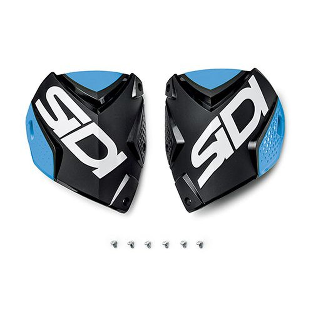 SIDI Crossfire 2 Motocross Stiefel Schienbeinplatte schwarz hell blau