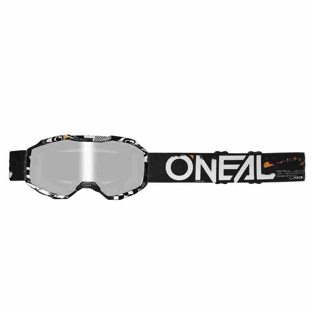 ONEAL B-10 Youth Attack Kinder Brille schwarz weiss - silver mirror