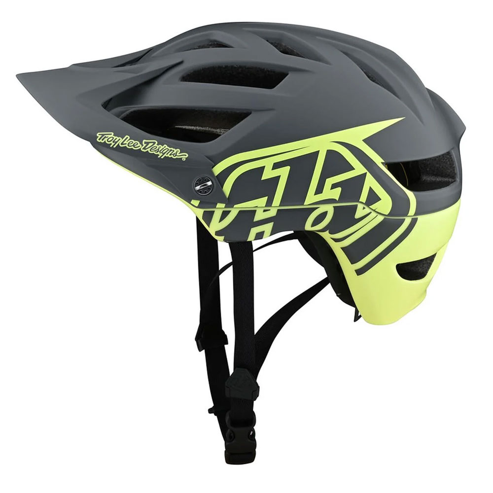 TROY LEE DESIGNS A1 MIPS MTB Helm Classic grau gelb