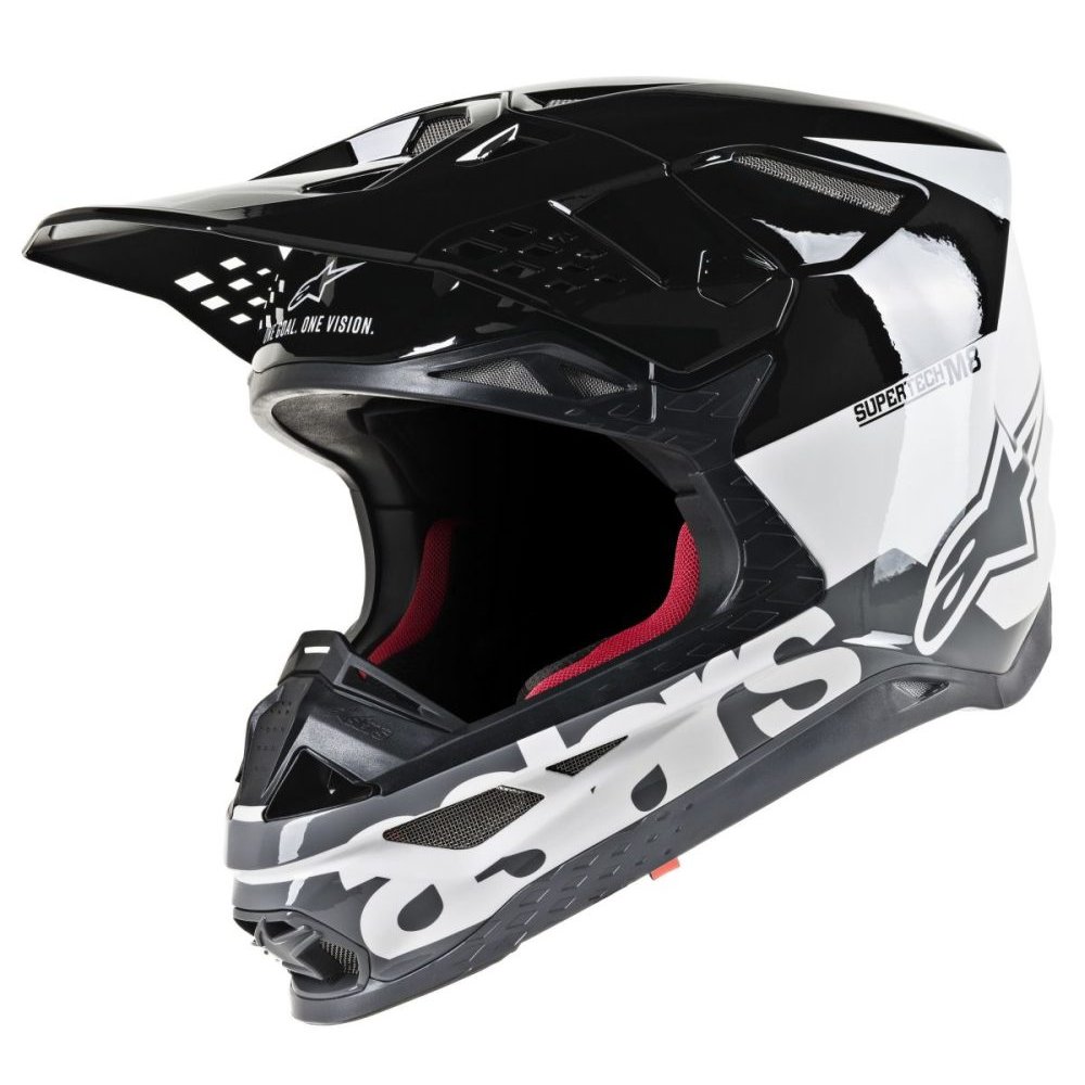 ALPINESTARS Motocross SM8 Motocross Helm RDM weiss schwarz grau