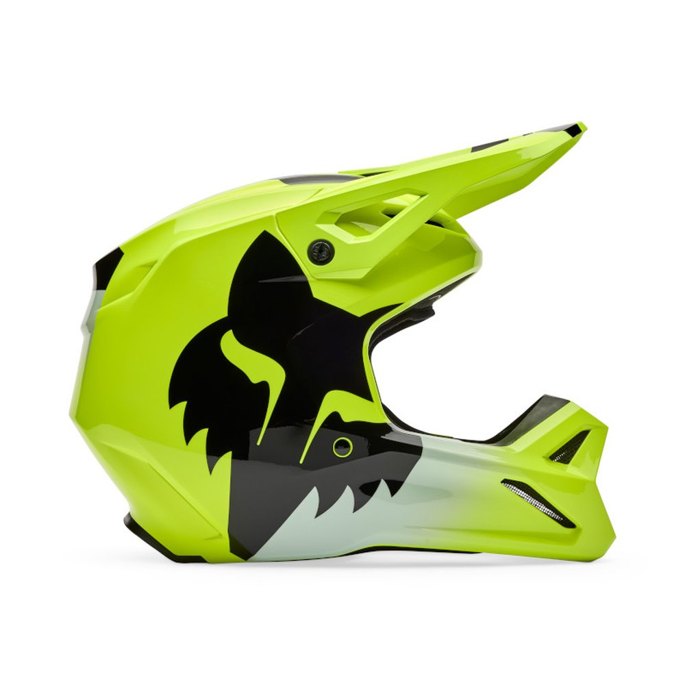 FOX YOUTH V1 SHIELD HELMET Motocross Helm für Kinder Neon Gelb