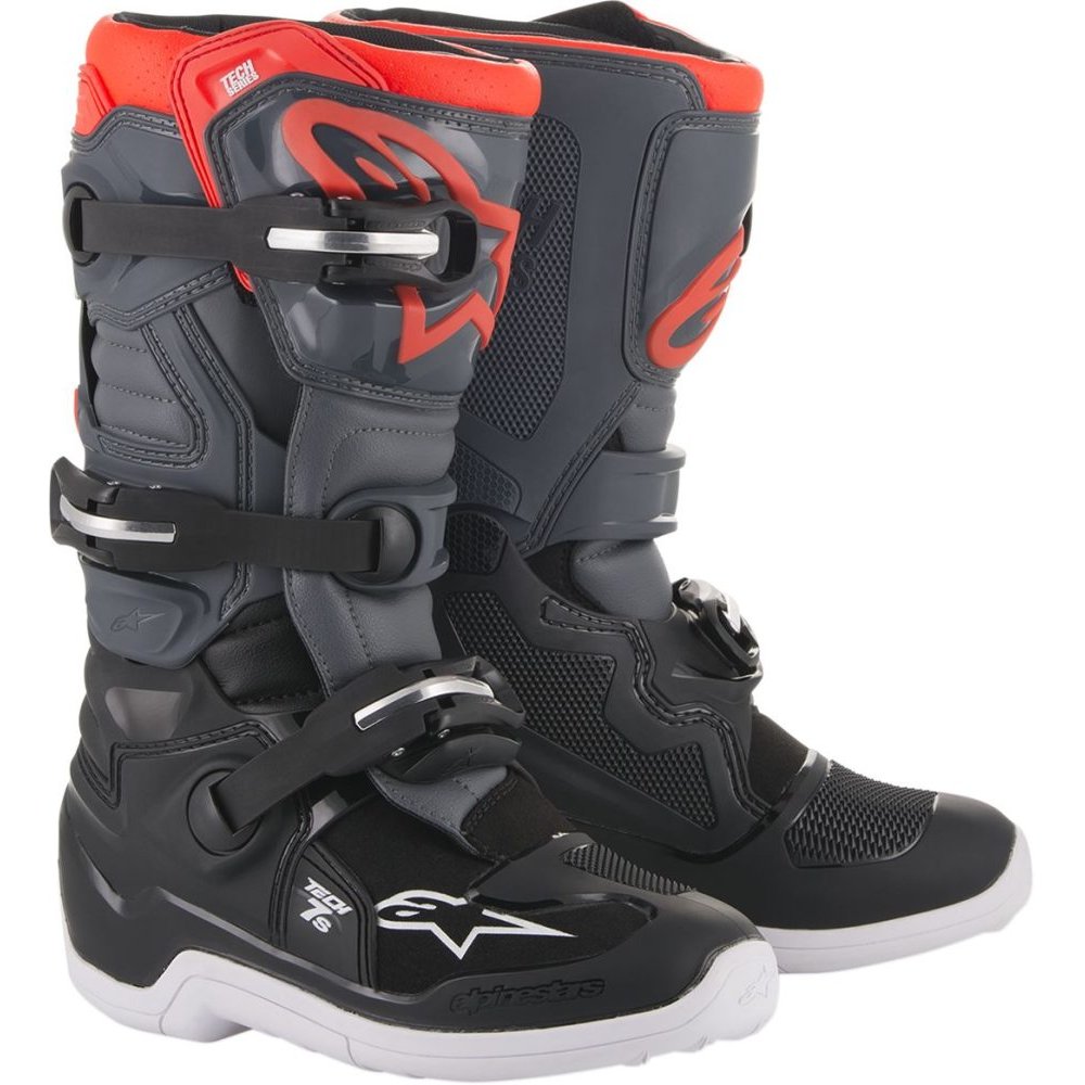 ALPINESTARS Tech 7s Kinder Motocross Stiefel grau rot