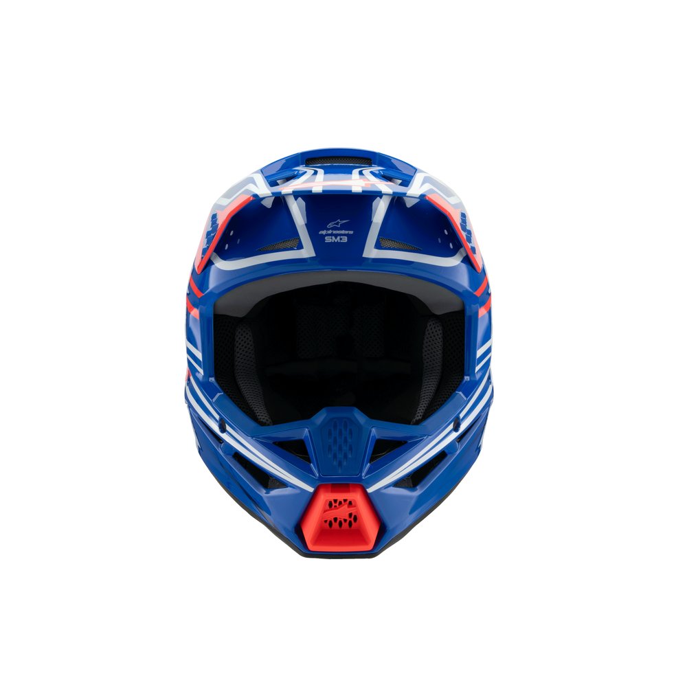 ALPINESTARS Supertech M3 Solid Youth Monster Kinder Motocross Helm blau rot weiss ALPINESTARS Supertech M3 Solid Youth Monster Kinder Motocross Helm blau rot weiss