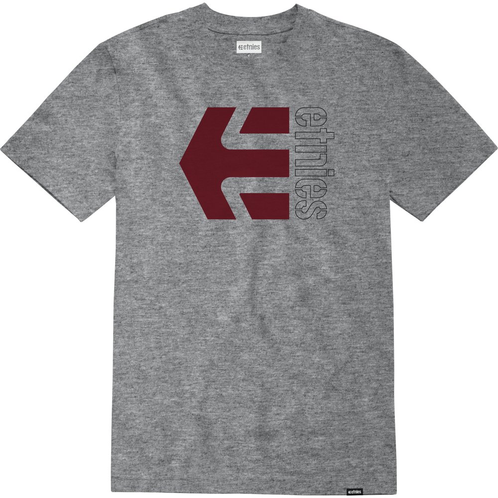 ETNIES Corp Combo Tee T-Shirt grau burgundy rot