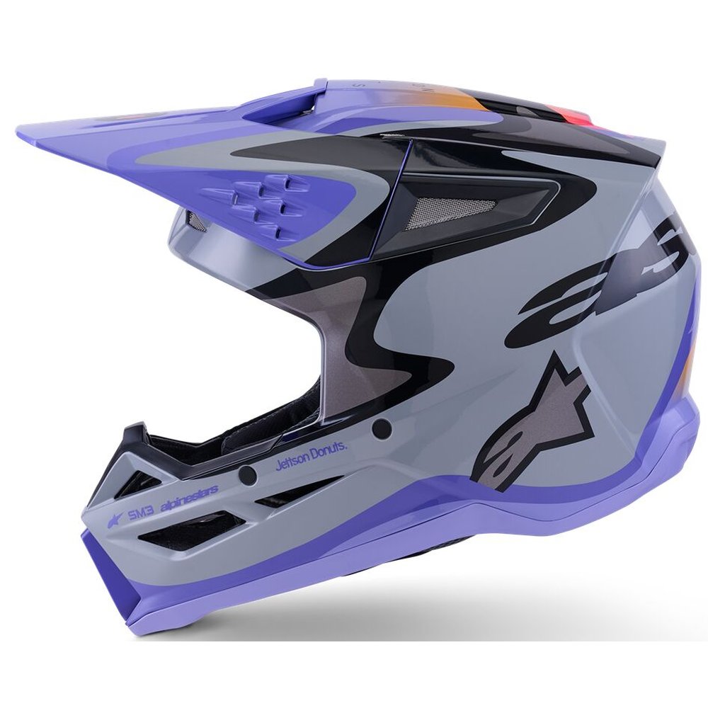 ALPINESTARS Supertech M3 Youth Kinder Motocross Helm Jettson grau/lila/schwarz