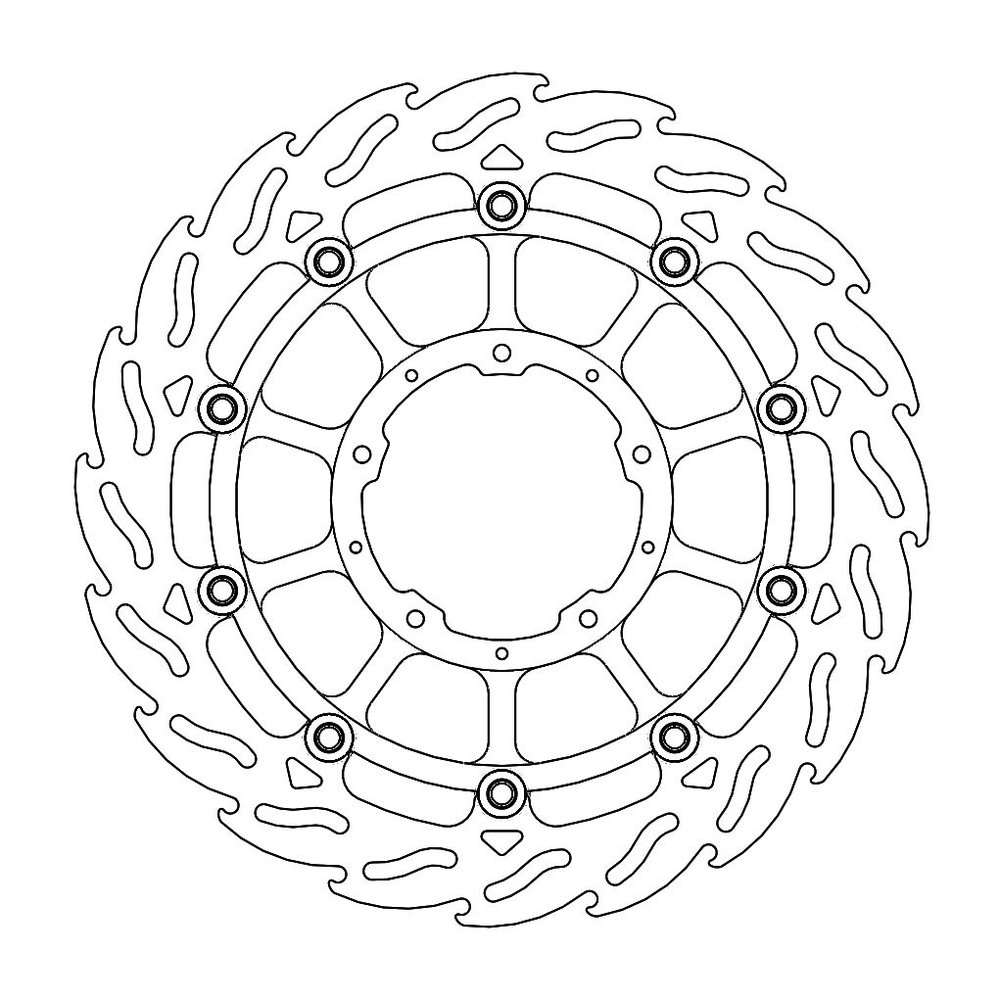 MOTO-MASTER Bremsscheibe Flame vorne links schwarz
