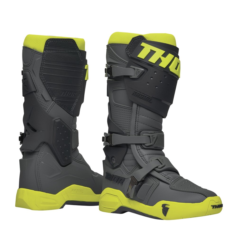 THOR Radial Motocross Stiefel grau gelb